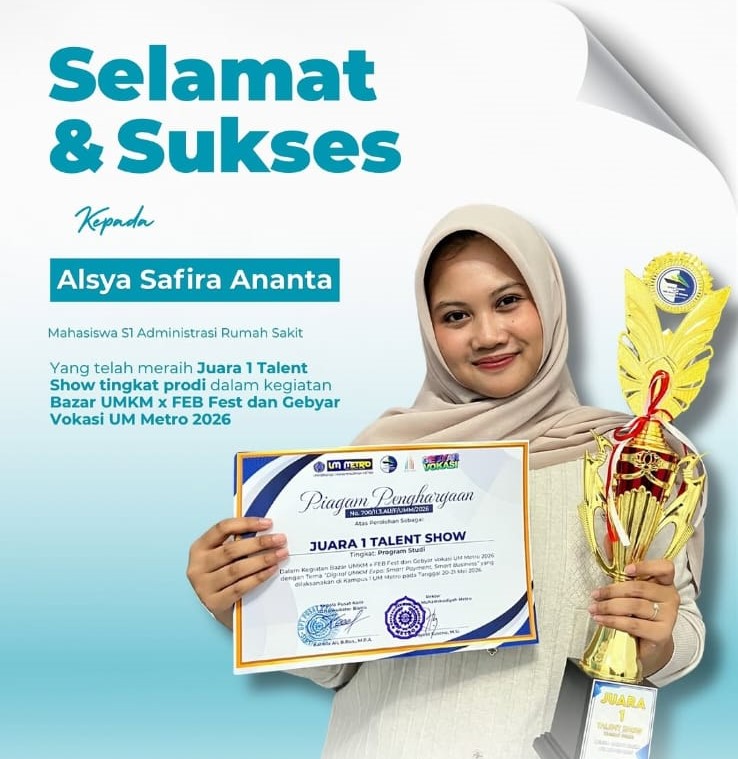 Alsya Safira Ananta Raih Juara 1 Talent Show dalam Gebyar Vokasi UM Metro 2026