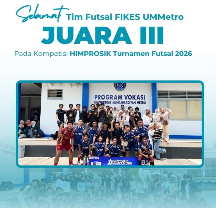 Tim Futsal FIKES UM Metro Raih Juara III pada HIMPROSIK Turnamen Futsal 2026